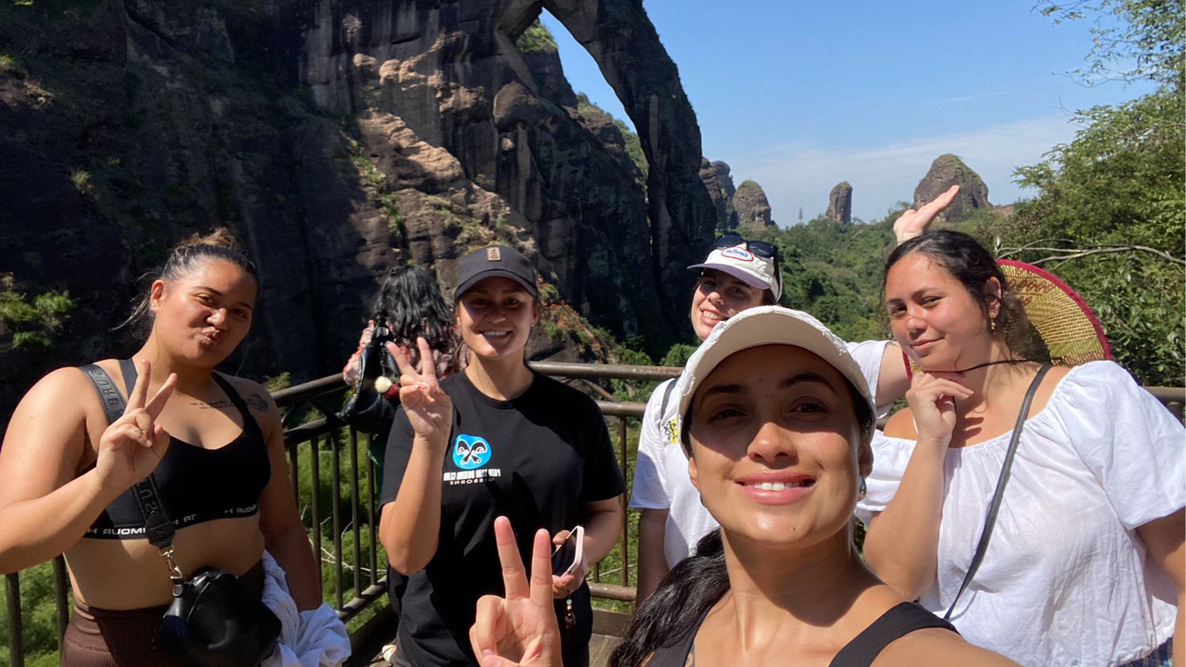 Volunteers working with students in a Jiangxi school