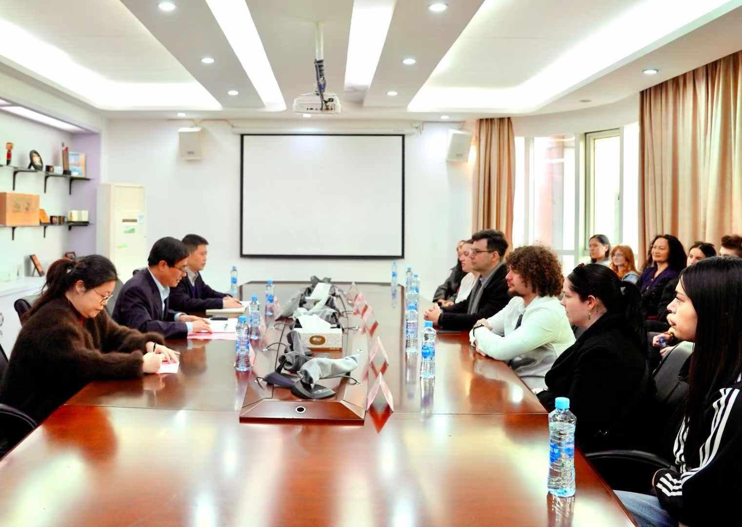 Simon Appleton in a meeting with council and partner-city officials